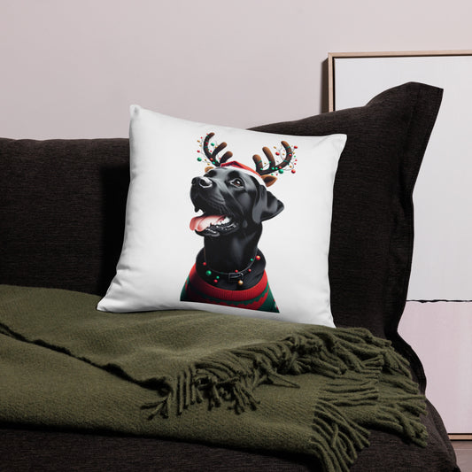 Black Lab Christmas Decorative Accent Pillow