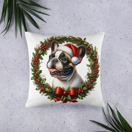 French Bulldog Christmas Holiday Pillow