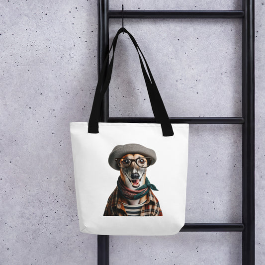 Hipster Greyhound Grocery Tote Bag