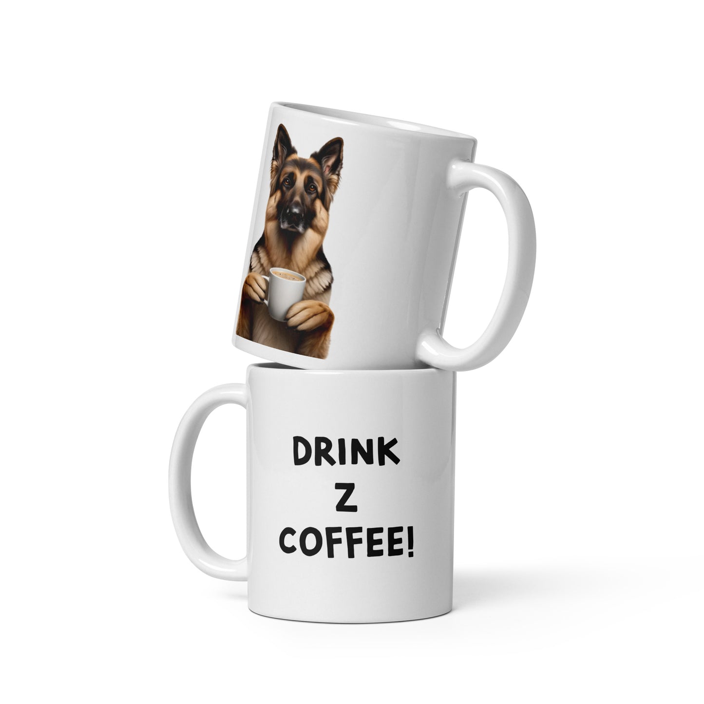 German Shepherd White glossy mug