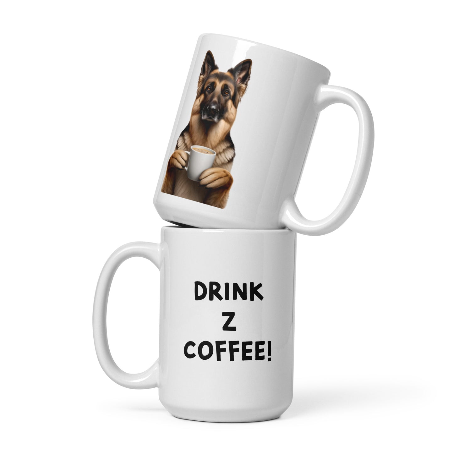 German Shepherd White glossy mug